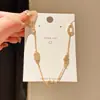 Sombra de Cabaça Luz Dourada~Estilo Levemente Luxuoso Colar de Cabacinha com Zircônia Banhado a Ouro Real 18K Novo Estilo Chinês Corrente de Clavícula Colar Versátil