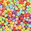 Cuentas sueltas de acrílico de 4x7 mm, cuentas planas con letras inglesas, hechas a mano, accesorios de joyería con cuentas para educación temprana de niños, pulsera