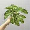 Plantas verdes artificiais, folhas de rabanete verde, taro folhoso colorido, plantas pendentes, plantas de parede, plantas decorativas colocadas no chão, folhas de maçã verde, folhas decorativas, plantas em vasos
