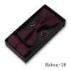 Pajarita para hombre, gemelos de bolsillo, 3 piezas, caja de regalo, traje de boda, accesorios para traje, pajarita roja en stock