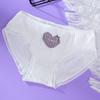 Desejo Puro Roxo Taro Batata Doce Roupa Íntima Fofa de Menina Calcinha de Cintura Média Estampada Algodão Puro Forro de Algodão na Virilha Roupa Íntima Feminina de Cintura Média