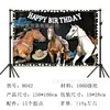 Tela de fondo de cumpleaños de caballos pancarta de fiesta de caballos decoración de fondo de fiesta de cumpleaños accesorios de fotografía poliéster estilo lindo