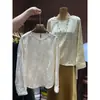 Precioso Top Jacquard Amarillo Claro Estilo Chino Nuevo para Mujer, Modelo de Primavera, Súper Moderno, Diseño Único, Camisa Holgada de Cuello Redondo