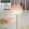 Lámpara de pie nórdica de 1,6 m con placa de luz, lámpara de pie de plumas para restaurante, sala de estar, dormitorio, lámpara de plumas europea