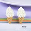 Accesorios de resina simulación cono de helado de chocolate diy crema material para funda de teléfono relleno de lodo de cristal
