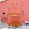 Estilo Nórdico Rejilla de Almacenamiento Tipo Jaula de Pájaros de Hierro Estante de Almacenamiento para Labiales Cosméticos Estante para Productos de Cuidado de la Piel Mesa Perfume