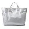 Bolsa de gelatina grande e versátil na moda, bolsa de mão impermeável de papel DuPont estilo coreano, sacola de compras simples