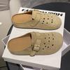 Tamancos Retrô Estilo Francês para Mulheres, Novos Sapatos Vazados Perfurados da Moda 2025, Sandálias Externas de Solado Grosso Estilo Birkenstock