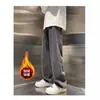 Calça jeans masculina, coleção outono/inverno, novo estilo, moderna, retrô americana, modelagem solta, perna reta, perna larga, calça casual de rua