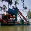 Excavación de arena en Angola, minería, fiebre del oro, barco, cangilón de cadena, equipo de superficie para la fiebre del oro, cribado de arena de río, maquinaria de selección de oro