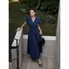 2026 Verano Estilo Sencillo para el Trabajo Adorno de Encaje Cintura Elástica Falda Vestido Adelgazante Distribución para Transmisión en Vivo