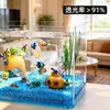 Acuario Altamente Transparente, Nuevo Tanque Mediano para Peces Dorados, Tanque Ecológico de Paisajismo para Cría de Tortugas en Escritorio de Oficina en Casa Acuario