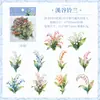 Pacote de Adesivos Transfronteiriços Zabc, Série Grama e Plantas Tinglean, Materiais de Colagem Base DIY de Plantas e Flores de Estimação, 6 Tipos