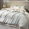Conjunto de Roupa de Cama de Seda Gelada de Verão com Quatro Peças Cobertor para Dormir Nu Refrescante Capa de Edredom Luxo Leve Lençol de Cama de Alta Qualidade Conjunto de Roupa de Cama de Três Peças de Verão Conjunto de Roupa de Cama