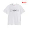 Camiseta de Algodón Pesado Moda Americana Transfronteriza Estampado de Letras Supreme Cuello Redondo Manga Corta Unisex Holgada Casual para Hombres y Mujeres