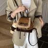 Mochila Retro Moda Femenina Diseño Nicho Bolsa Escolar para Estudiantes Estilo Coreano Bolso Tipo Cubo Mochila de Ocio para Viajes