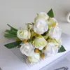 Buquê de 12 Rosas Artificiais para Adereços de Fotografia de Casamento e Decoração de Sala de Estar