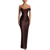 Transfronteiriço 2026 Europeu e Americano Primavera/Verão Novo Estilo Um Ombro Cetim Bodycon Vestido Ins Festa Férias Vestido Feminino