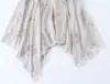 Al por mayor Verano 2026 Nuevo Estilo Europeo y Americano Vestido de Malla de Seda Floral para Mujer con Tira Asimétrica 2896