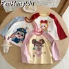 Colección de Otoño FHW Ropa para Niños Camiseta de Manga Larga de Dibujos Animados para Bebé Niña Versátil Otoño Nueva Llegada Top con Patrón de Manga Raglán para Niñas