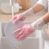 Luvas de limpeza doméstica, luvas de lavar louça, luvas de lavar cozinha, luvas de limpeza doméstica femininas impermeáveis de cor degradê curta.