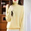 Suéter de gola alta feminino simples pulôver camada base malha solto casual moderno peça íntima camada base malha top