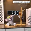 Adornos Creativos de Reloj Digital de Gato Tom de Dibujos Animados Para Dormitorio Mesa de Noche Decoración de Reloj de Escritorio de Gama Alta