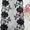 Popular cortina de renda bordada floral preta lingerie roupas renda renda tecido renda de comércio exterior acessórios