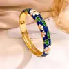 Pulseira Europeia e Americana Retro de Margarida Aberta em Esmalte, Design Simples, Estilo Nicho, Acessório que Não Desbota