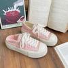 Baikuang Xiaoxiang Heavy Industry Two-Wear Skateboard Shoes Casual Primavera e Verão Canvas Shoes Feminino Rosa Design Sense Girl's White Shoes