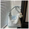 Bolsa de ombro e mochila de uso duplo estilo universitário para mulheres, bolsa tote multifuncional de grande capacidade, nova bolsa transversal casual da moda