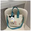 Bolsa de Lona Portátil de Color Contrastante Coreana para Mujer 2025 Nueva de Moda Casual Más Fácil de Combinar Bolso Cruzado Popular Popular Bolso para Viajes Diarios