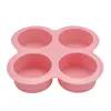 Forma de Silicone para Bolo Mousse Cilíndrica com 4 Cavidades para Assar Bolo na Cozinha de Casa Bandeja de Assar DIY Forma para Pudim