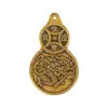 Amuleto Cem Bênçãos e Fantasmas Pacíficos com Palavras Auspiciosas, Cabaça e Moedas de Cobre para Crianças, Pendente de Dinheiro, Comprimento 5,8cm