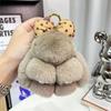 Accesorios DIY de Moda Lindo Lazo Llavero Colgante Conejo de Peluche Colgante Accesorio de Bolsa de Felpa