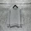 TIME BREATHE TB Suéter de Cuello Redondo a Cuadros Marca Trendy Vintage Rayado para Hombre y Mujer Top Deportivo de Manga Larga sin Capucha