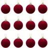 Bolas de Natal de Veludo de 6cm em Estoque para Decoração de Natal, Bolas Penduráveis para Shoppings e Decoração de Casa
