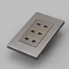 Metal gris sin óxido acero inoxidable 304 calibre americano 118 tipo uno abierto 2 abierto 3 vías enchufe de interruptor de luz de pared