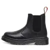 Botines Chelsea Transfronterizos 2976 para Mujer, Botas de Motocicleta de Cuero Suave Granulado, Botines Cortos de Cuero Genuino Europeos y Americanos, Zapatos de Cuero Negro Puro Unisex