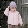 Chaqueta Acolchada Infantil Otoño Invierno Niños Niñas Calentita Prenda Superior Esencial Uniforme Escolar Capa Interior Bebé Cuello Alto Felpa Coral Ropa de Algodón