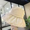 Sombrero de Pescador con Visera Grande de Pedrería Coreana para Niños, Combinable con Todo, Copa Plana, Primavera y Verano, Viaje, Anti-ultravioleta, Plegable, Sombrero de Cubo, Tendencia