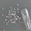 1.5*3mm Mini Zircônia para Nail Art em Formato de Diamante Gelo Transparente Espiga de Trigo Pó de Conhaque Brilhante 5A Decoração Plana para Unhas Atacado
