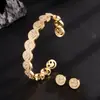 Europeu e Americano Mais Vendido Luxo Leve Rosto Sorridente Micro-Incustado com Diamante Moda Pulseira Aberta Anel Conjunto Temperamento Fashion Zircônia Versátil