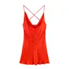 Estilo Europeo y Americano Transfronterizo Z Nueva Moda Elegante Ropa para Mujer Sexy Chica Caliente Vestido con Textura de Satén de Seda 2180378