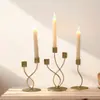 Decoración nórdica sencilla y romántica para la mesa del comedor, candelabros de estilo lujoso y ligero, accesorios vintage para cenas a la luz de las velas.