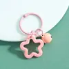 Llavero Colgante Estrella de Cinco Puntas de Colores Anillo de Tarjeta de Aleación DIY Hecho a Mano Abalorios Perler Hebilla Colgante Material de Adorno Venta al por Mayor