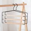 Solución de Almacenamiento de Perchero de Madera Maciza para Pantalones Transfronterizo para Uso Doméstico, Perchero Multifuncional de Hierro Antideslizante para Armario, Perchero Multicapa para Pantalones, Perchero sin Marcas