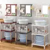 Estante Multifuncional para Lavabo de Pie con Espejo, Estante de Almacenamiento Multicapa para Baño, Cuarto de Ducha, Dormitorio