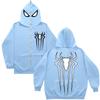 Sudadera casual estilo americano con capucha y cremallera larga para hombre, otoño e invierno, nueva para jóvenes, holgada, sencilla, con estampado de Spider-Man