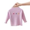 Suéteres de Otoño e Invierno para Niñas, Modernos 2025 Nuevas Camisetas Básicas para Niños con Cuello Alto de Bebé Tejidos